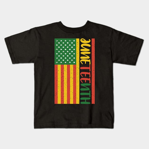 Juneteenth Flag - Juneteenth American Flag - Juneteenth Kids T-Shirt by CoolandCreative